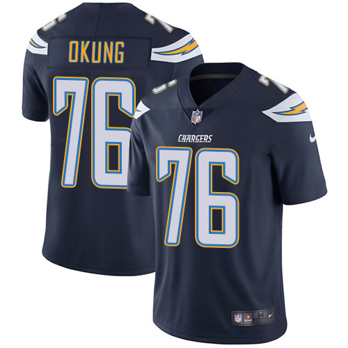 Nike Chargers #76 Russell Okung Navy Blue Team Color Men's Stitched NFL Vapor Untouchable Limited Jersey